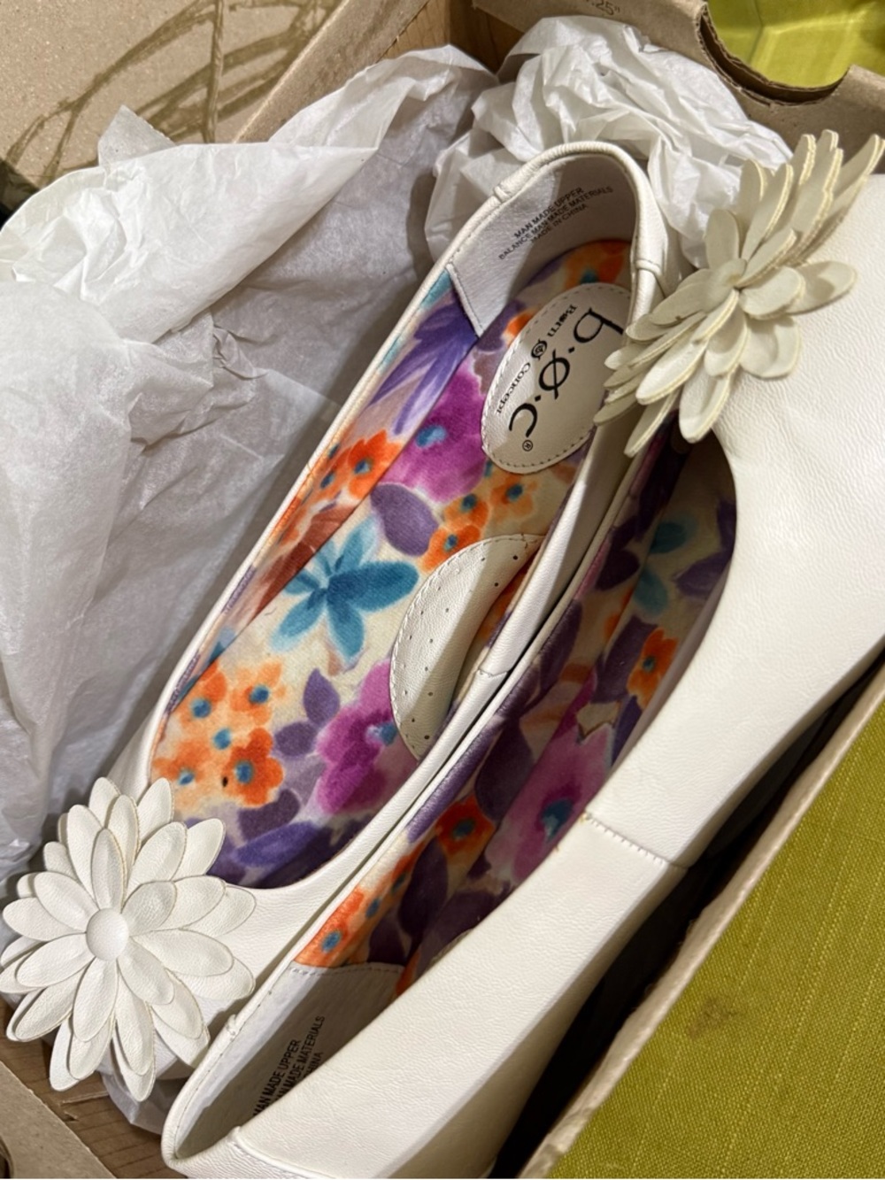 b.o.c. Cream Floral Applique Ballet Flats - Picture 8 of 16